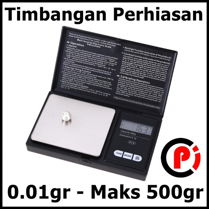 Taffware Pocket Scale Timbangan Mini Perhiasan Emas 0.01g Maks 500g