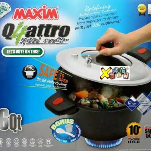 MAXIM Panci Presto Quatro Speed Cooker 6Liter 4 in 1 QUAT24PC