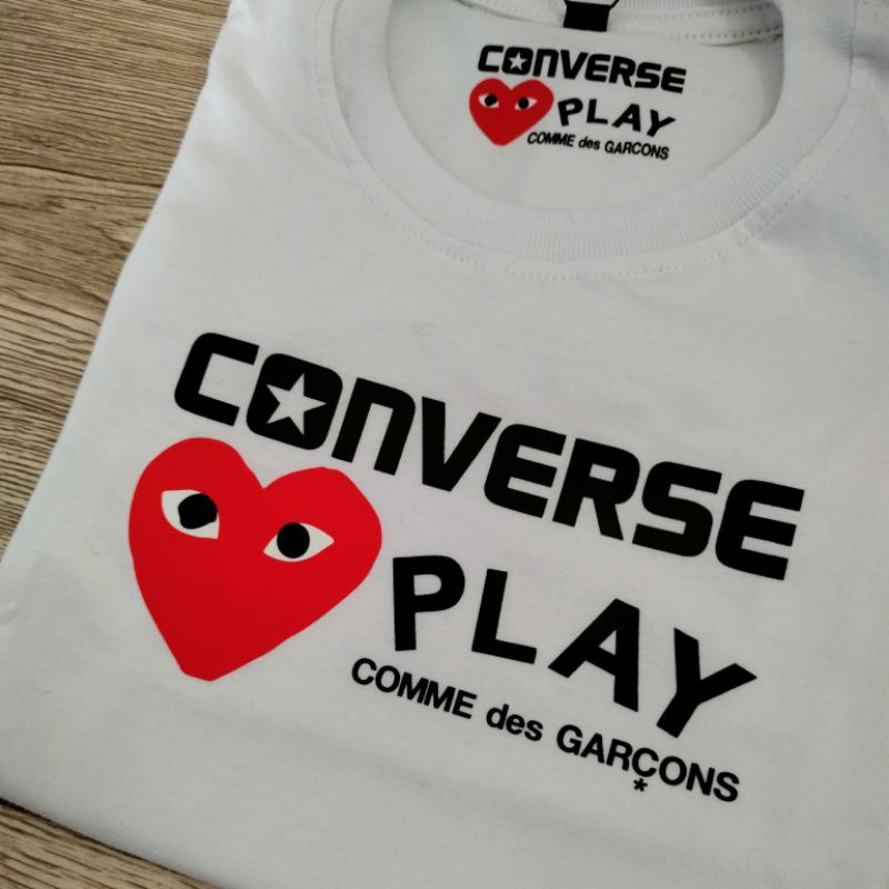 KAOS ANAK CONVERSE PLAY CDG PUTIH PREMIUM HIGH QUALITY ATASAN ANAK T-SHIRT ANAK DISTRO UNISEX BAJU ANAK ANAK