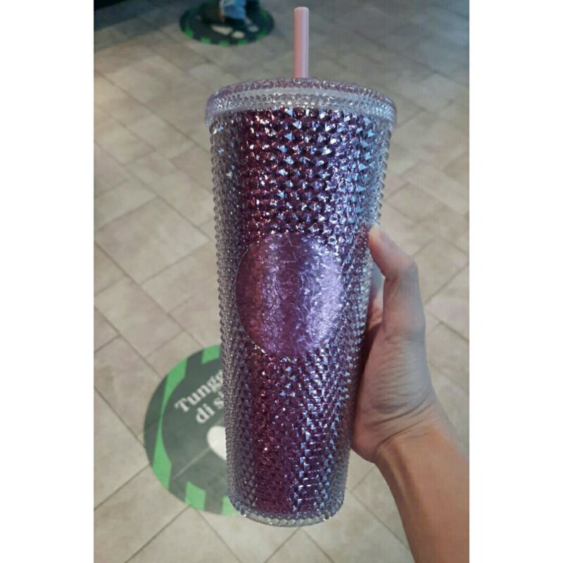 Starbucks studded glittery pink / starbucks bling