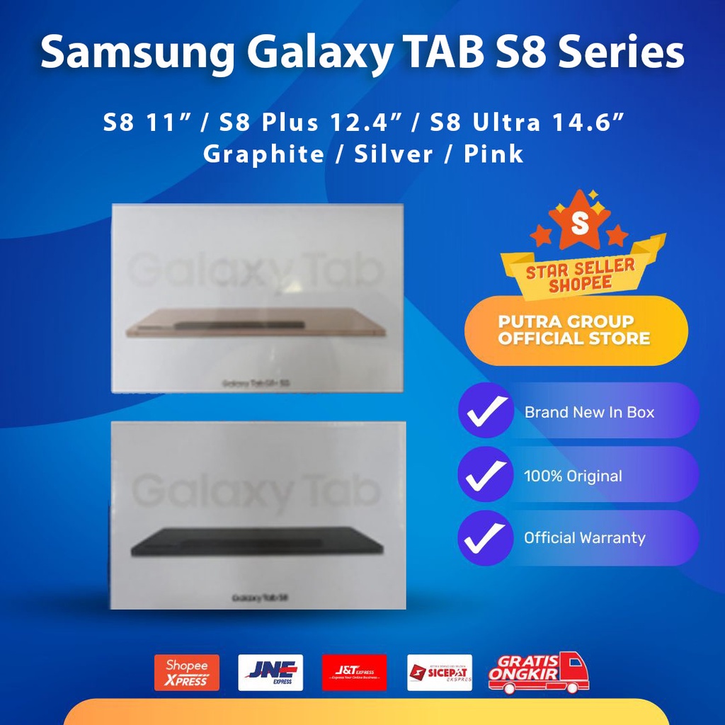 (RESMI) Samsung Galaxy Tab S8 Ultra S8 Plus S8 8/128GB 8/256GB 128GB 256GB WIFI CELLULAR 5G SEIN