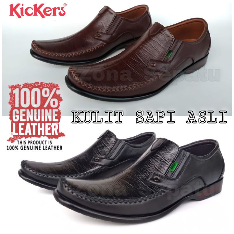 Sepatu Kerja Pria OXFORD LOAFERS KULIT ASLI Kickers Casual Pantofel Pantopel Vantopel Formal Kantor 