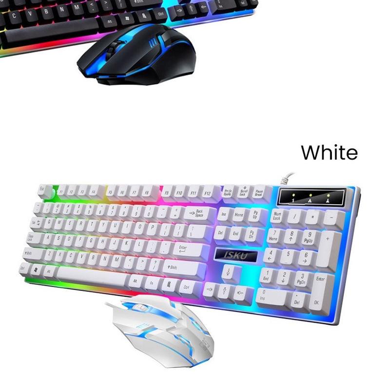 ♦ keyboard gaming/Paket Gaming Keyboard Mouse Gaming Full Set LED RGB Waterproof keyboard komputer F