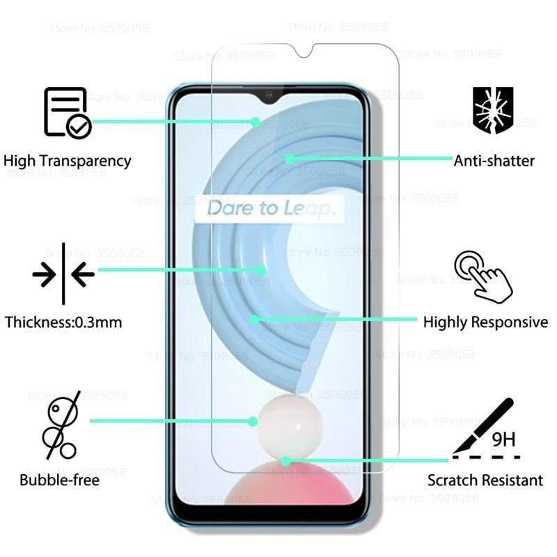 Realme C11 C12 C15 C20 C21 C25 Narzo 30A Tempered Glass Full Cover Anti Gores Kaca Screen Guard