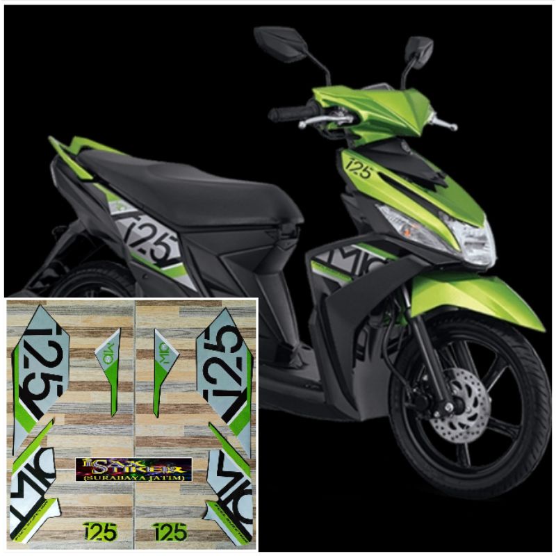 striping original Yamaha Mio M3 hijau active green tahun 2017