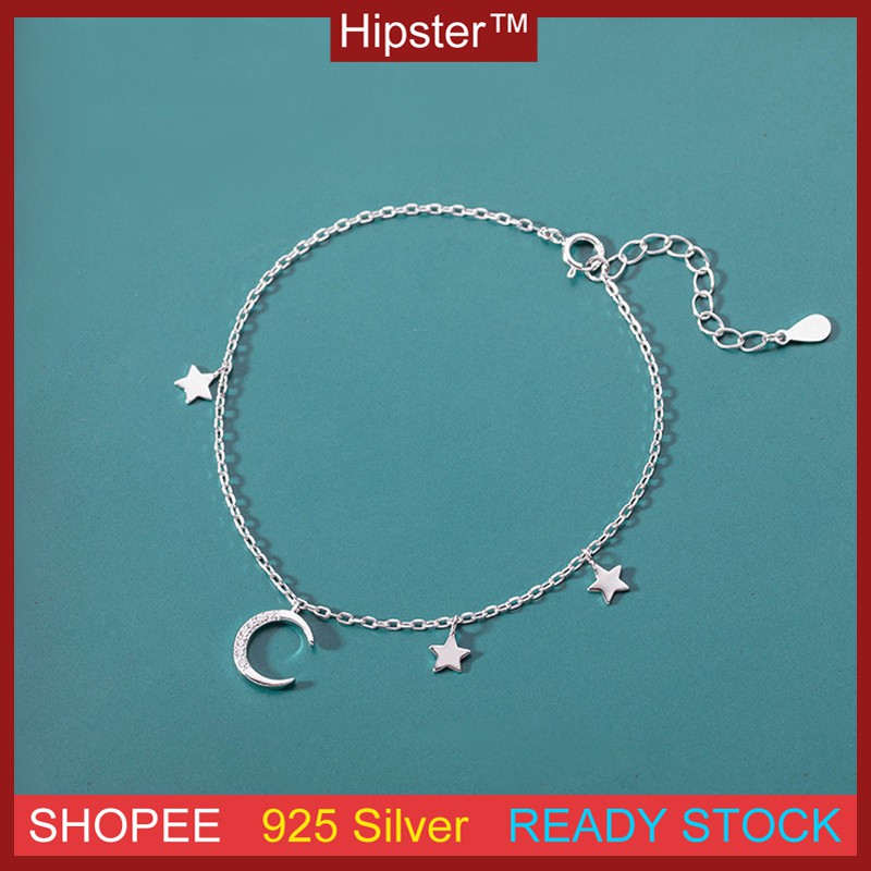 Asesoris Fashion S925 Sterling Gelang Perak Desain Sederhana dan Serbaguna