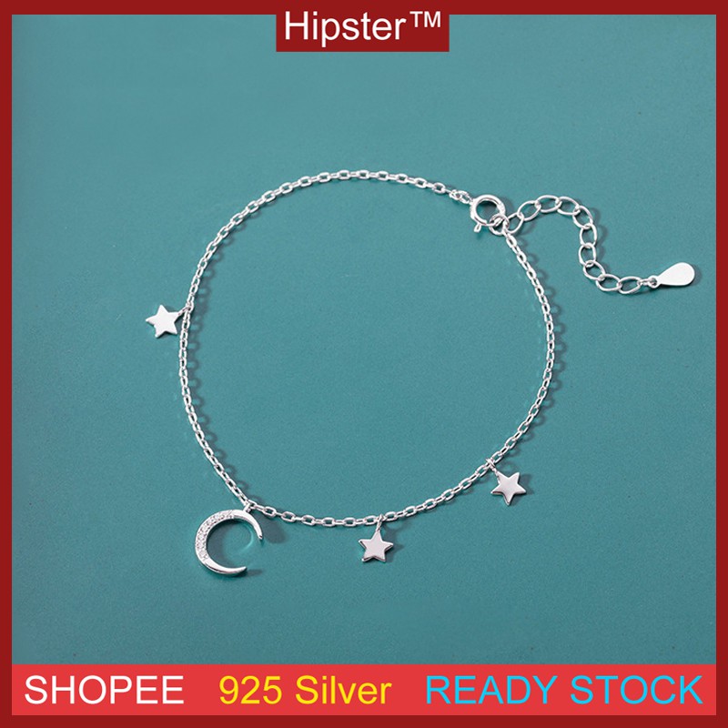 Asesoris Fashion S925 Sterling Gelang Perak Desain Sederhana dan Serbaguna