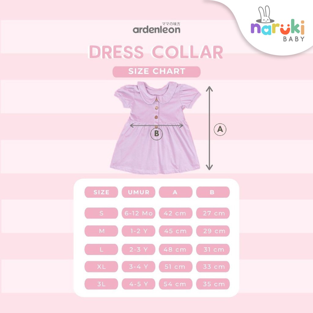 Ardenleon Dress Collar Button Arden Leon Gaun Anak Perempuan