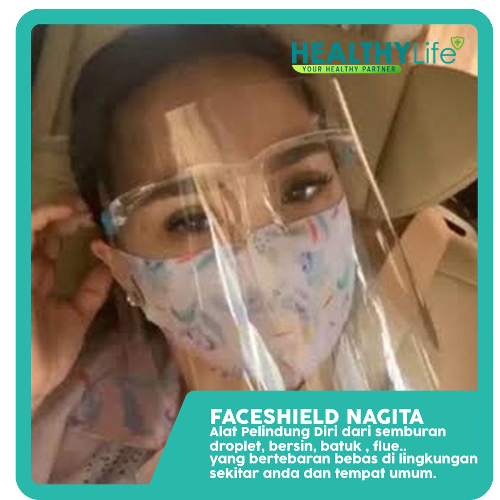 Faceshield kacamata / Face shield protector nagita orbital Faceshield pelindung wajah mika bening Faceshield nagita anti virus