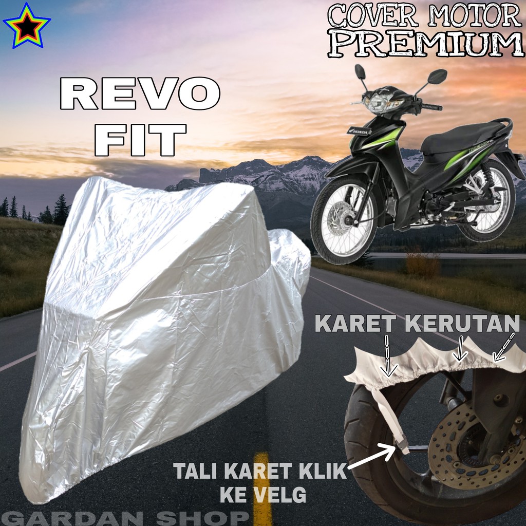 Sarung Motor REVO FIT SILVER POLOS Body Cover Penutup Motor Revo PREMIUM