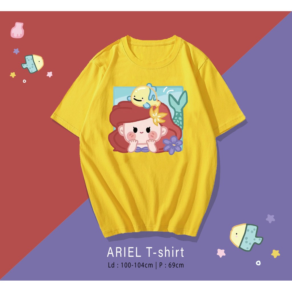 LITTLE MERMAID PUTRI DUYUNG LUCU CARTOON DESIGN KAOS / TERMURAH