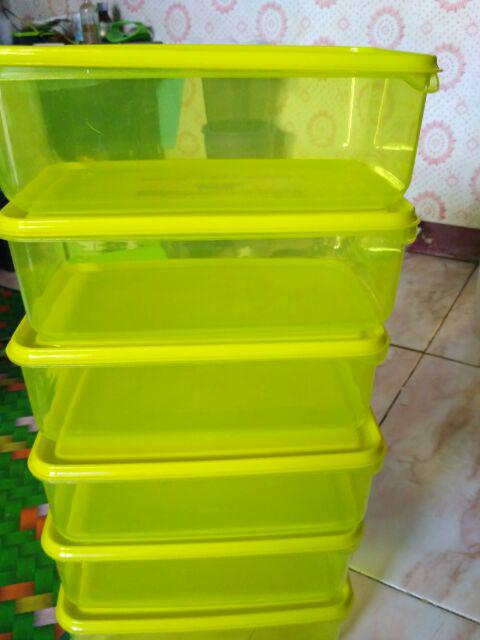 Cpm Voxy L Storage Set Of 6 Pcs Hijau Lemon / Wadah Makanan/ Toples Lebaran/ Toples Kue/ Toples Plas