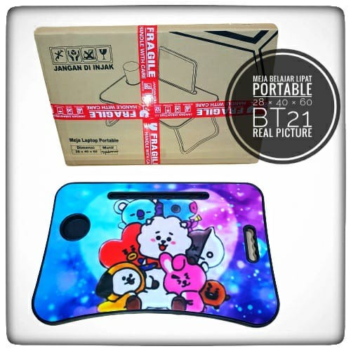 MEJA LIPAT KARAKTER / MEJA BELAJAR ANAK PORTABLE / MEJA LAPTOP - BT21