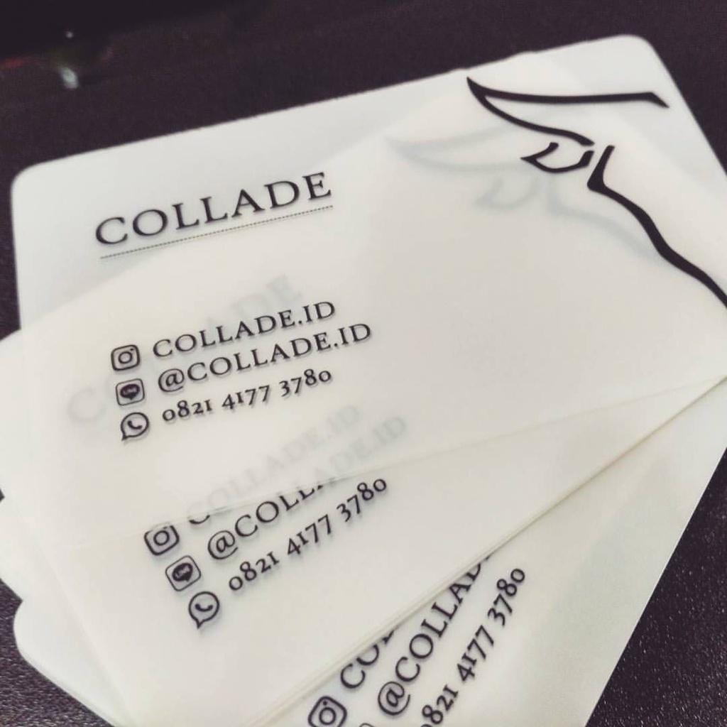 

CETAK PRINT KARTU NAMA ID CARD BAHAN PLASTIK SEMI TRANSPARAN