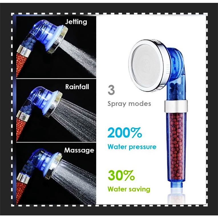 KEPALA ION HEAD SHOWER SPA IONIZER KRISTAL 3 MODE