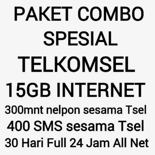[CHAT DULU SEBELUM BAYAR]Paket Combo Spesial Terbaik Telkomsel Tsel 15 GB Interner Kuota Data Nelpon