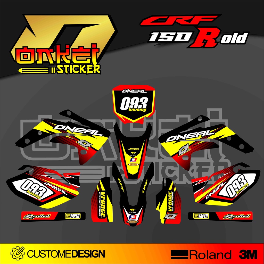 DECAL STICKER CRF 150 R OLD YLW