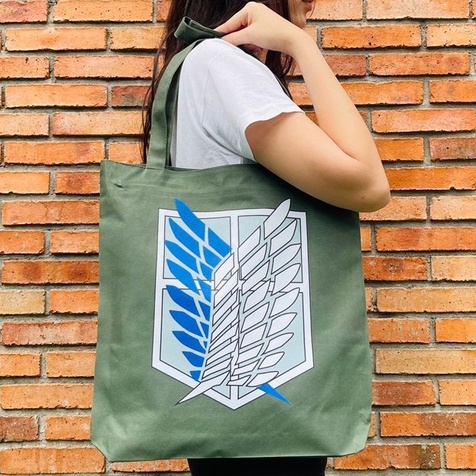 Totebag SNK Green Anime Manga Attack On Titan Premium Unisex