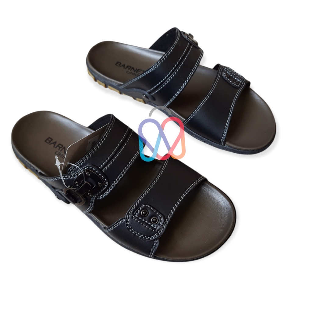 Sandal Slop Original Pria Barnet Reno Berkualitas-RENO 17 HITAM