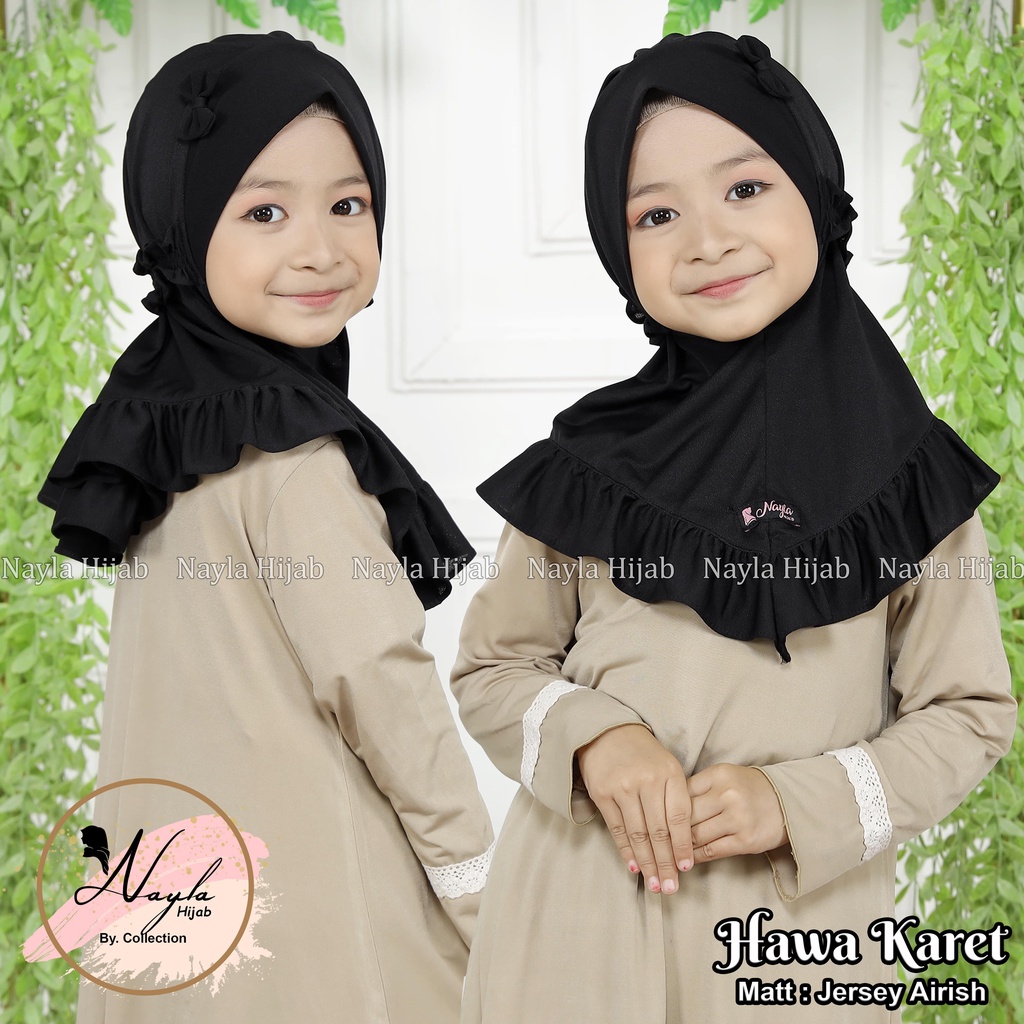 KERUDUNG INSTAN ANAK HAWA KARET 6 Bulan-4 Tahun JERSEY AIRIS HIJAB ANAK INSTAN NAYLA HIJA'B