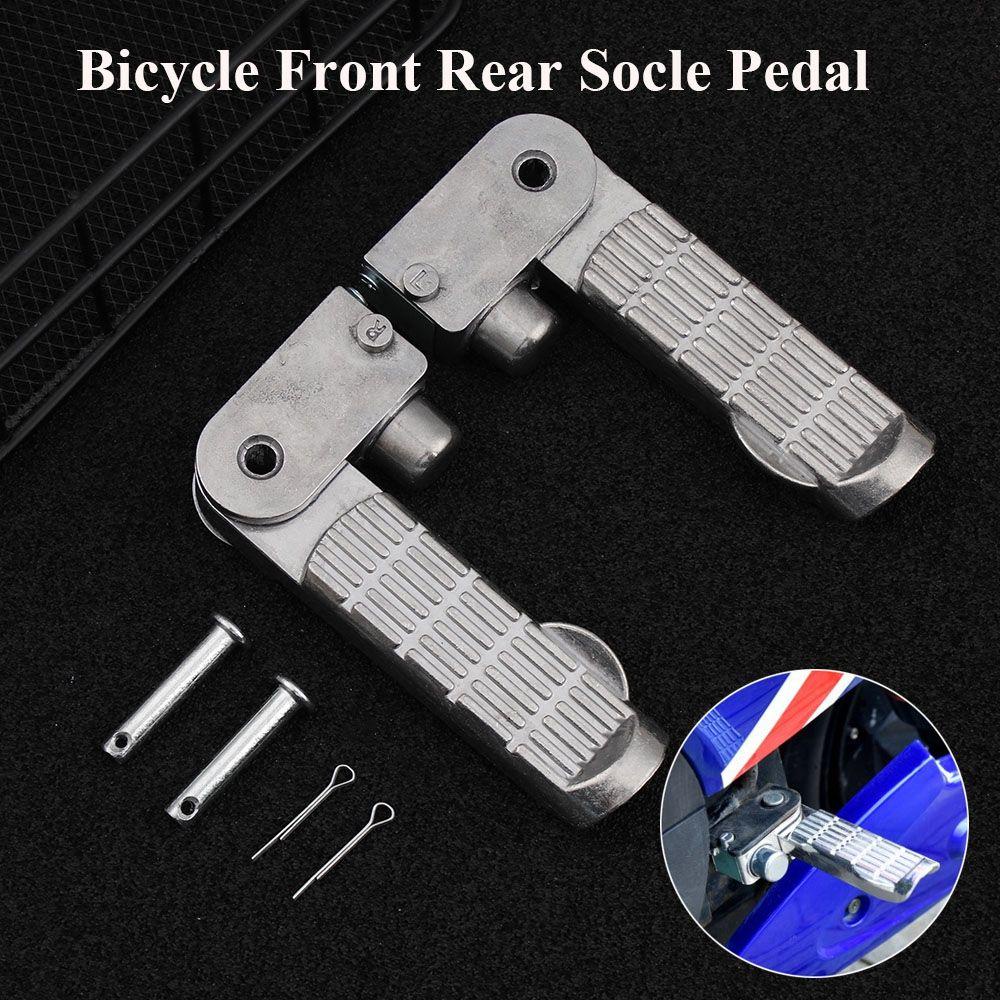 Chookyy 1pc/1pasang Pedal Sepeda Elektrik Aksesoris Anti-Slip Aluminium Alloy Rest Pasak