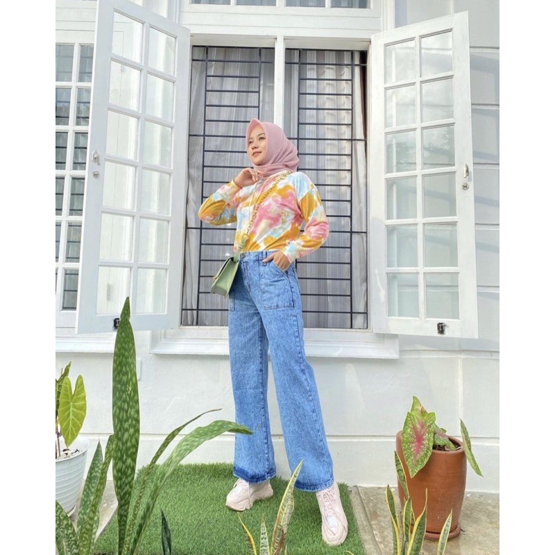 MOZZA JEANS KULOT WANITA // BAWAHAN HIGHWAIST // KULOT JEANS WARNA