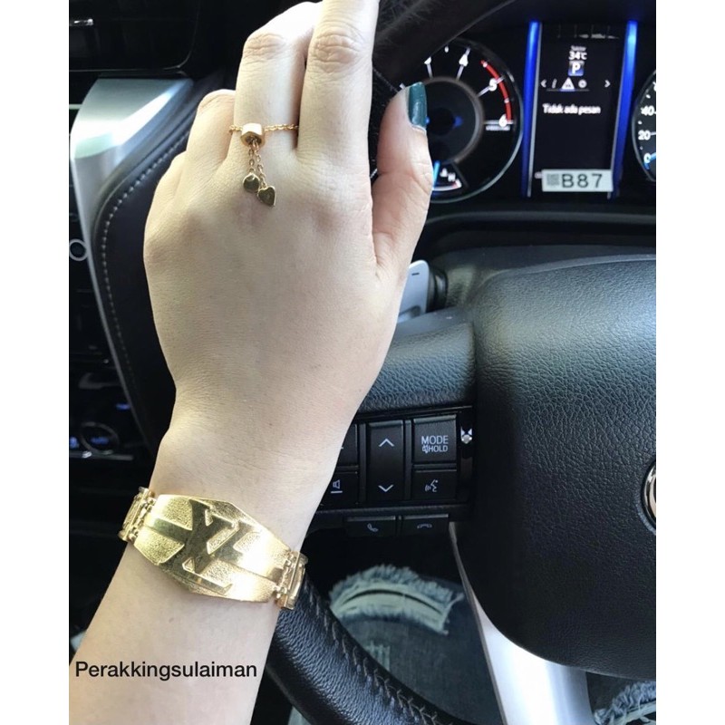 Gelang Perak Rantai jam rolex motif LV