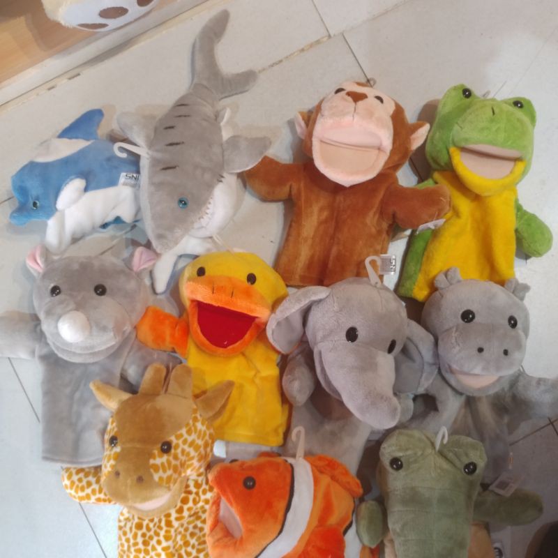 BONEKA TANGAN LUCU BINATANG BONEKA TANGAN KARAKTER ANIMAL BAHAN BULU