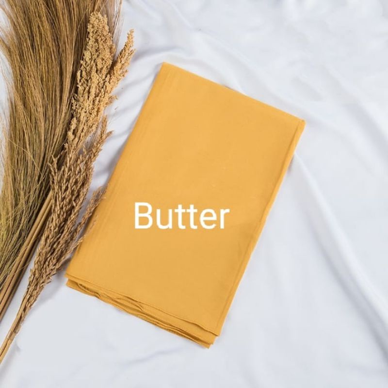 [175X75 CM] Jilbab Pashmina Polos Crepe Diamond Italiano Umama-Butter