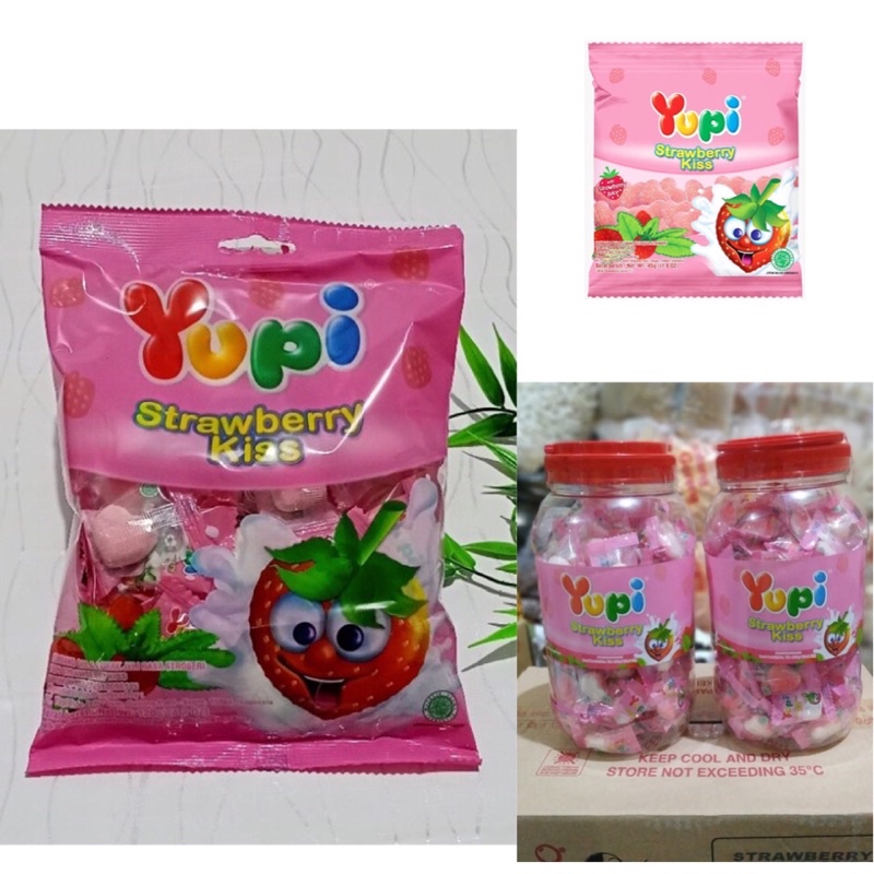 

Yupi Strawberry Kiss / Permen Jelly Rasa Stawberri - 300gr / 120gr / 45gr