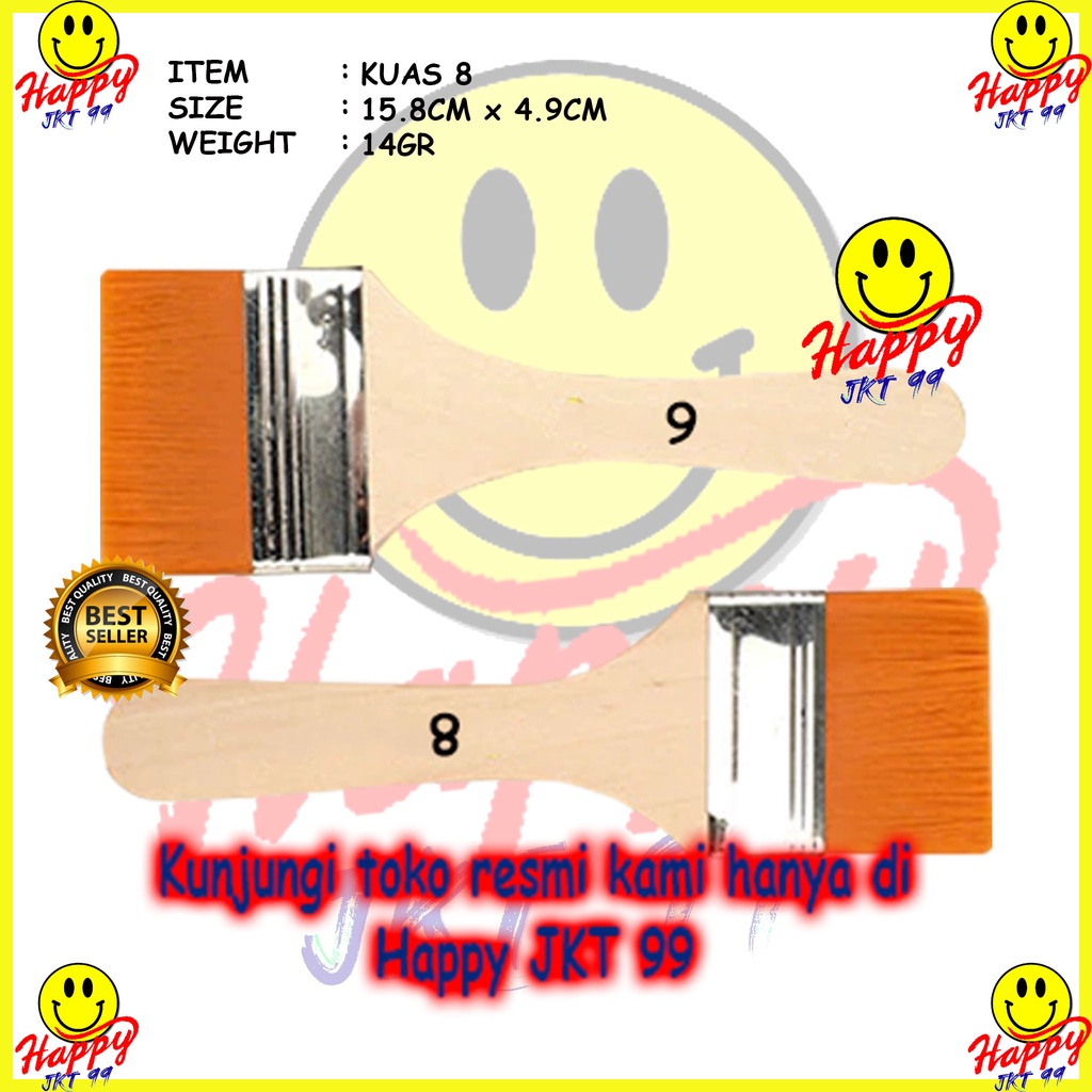 [ HAPPY JKT 99 ] KUAS CAT TEMBOK KUAS ETERNA KAYU PAINT BRUSH KUAS KAYU FLUX KUAS PVC TEKNISI