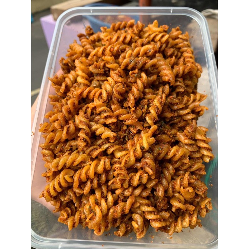 

(CEMILAN CIWI) BOX MAKARONI SPIRAL PLINTIR PEDAS JERUK ORI JERUK