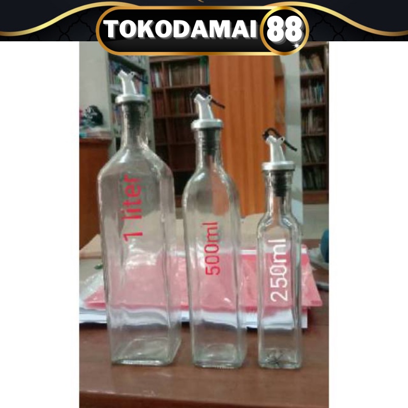 Botol minyak goreng botol serbaguna Glass Oil Bottle 500ml Free Corong