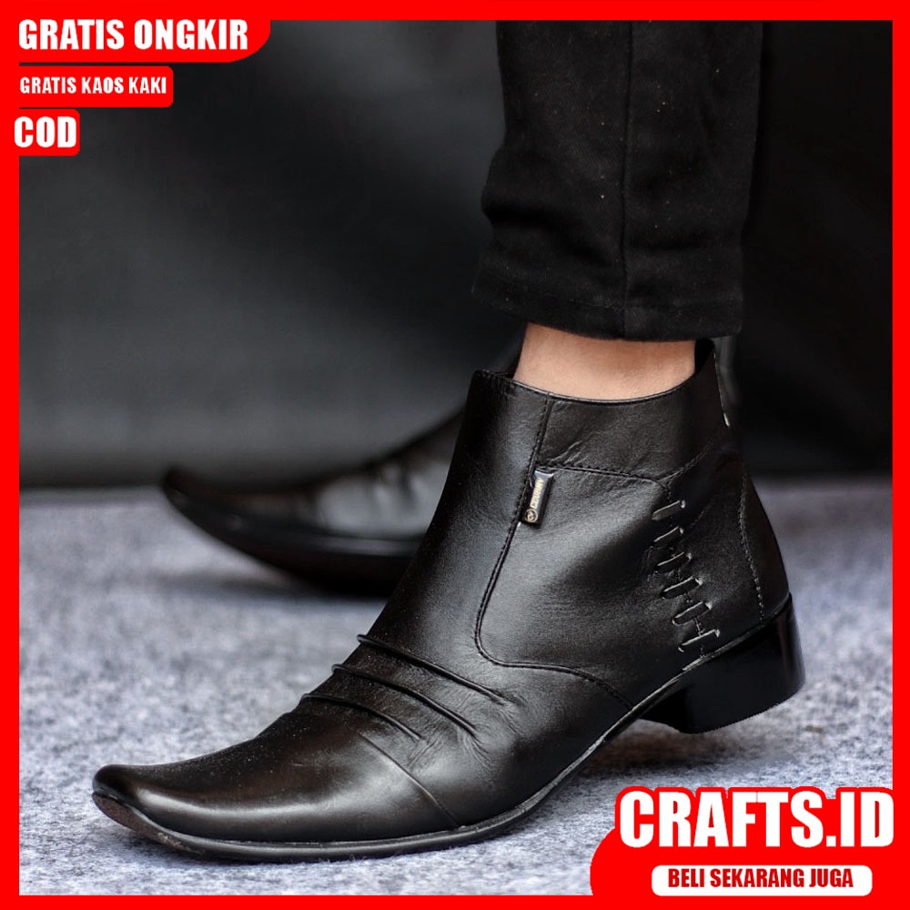 CRAFTS X BADAMI Sepatu Formal Sepatu Pria Casual Pantofel Kulit Asli Kasual Kerja Kantor Cowok Pria