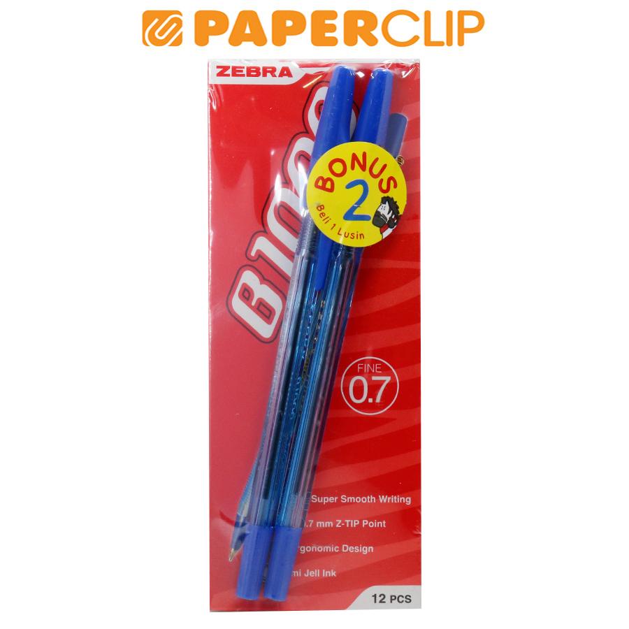 

BALLPOINT ZEBRA B-1000 TRANSPARENT ISI 12 BIRU