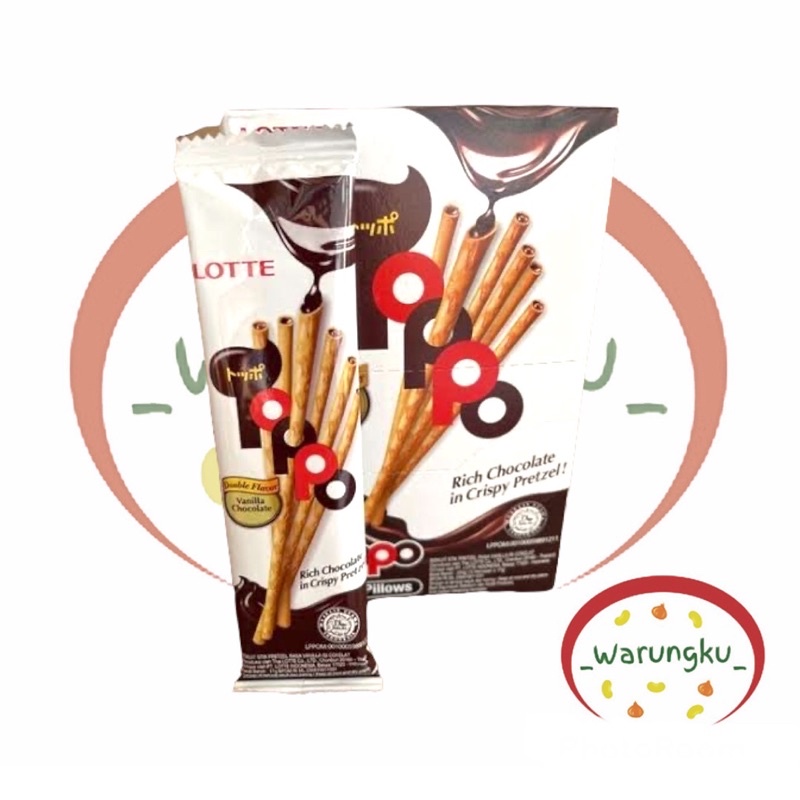 LOTTE TOPPO 1PCS STICK BISKUIT COKLAT VANILA