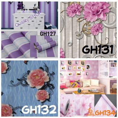 Wallpaper Dinding Sticker Walpaper Stiker Wallstiker Motif Batik Bunga Garis Karakter GH080 - WORLDHOME