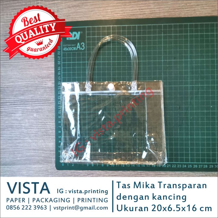 

NEW Tas Mika Transparan / Tote Bag / Goodie Bag / Hampers Uk 20 x 16 cm