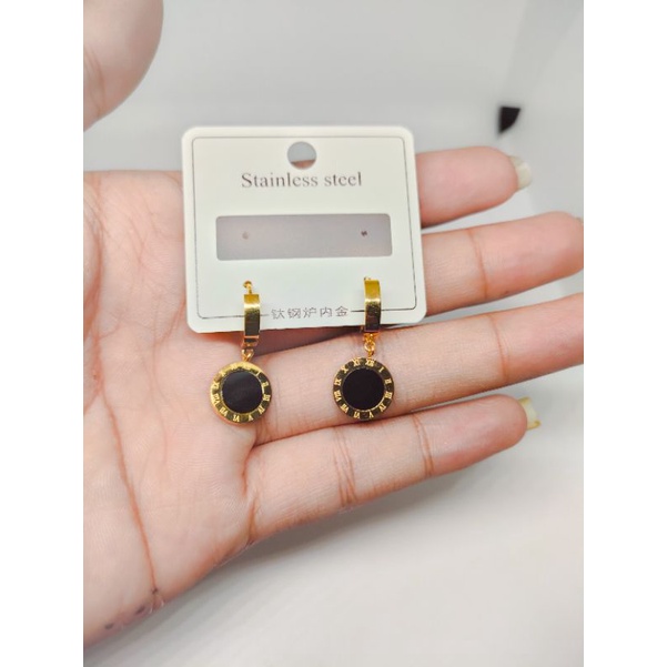 Anting Titanium Gantung Lapis Emas 18k ANTI KARAT-1