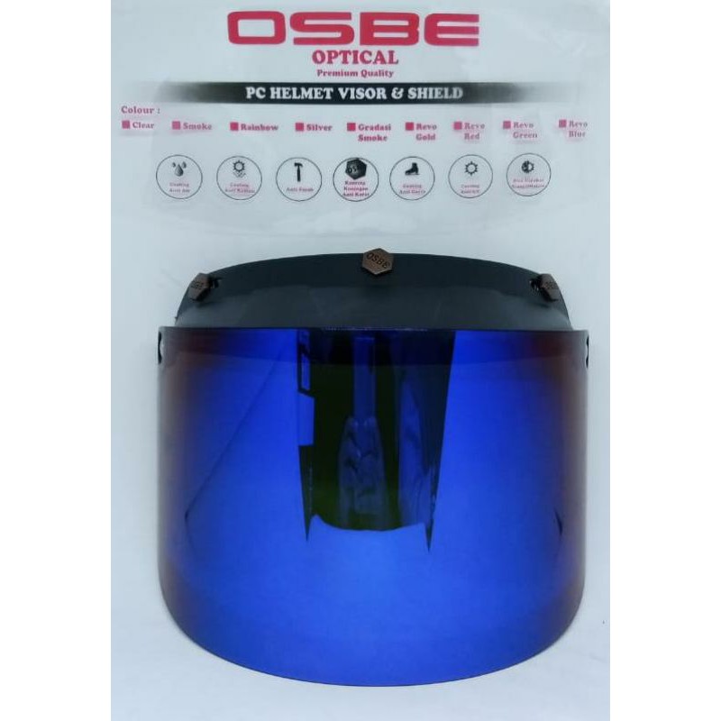 kaca flat visor osbe tegnologi water rasistant anti air iradium revo