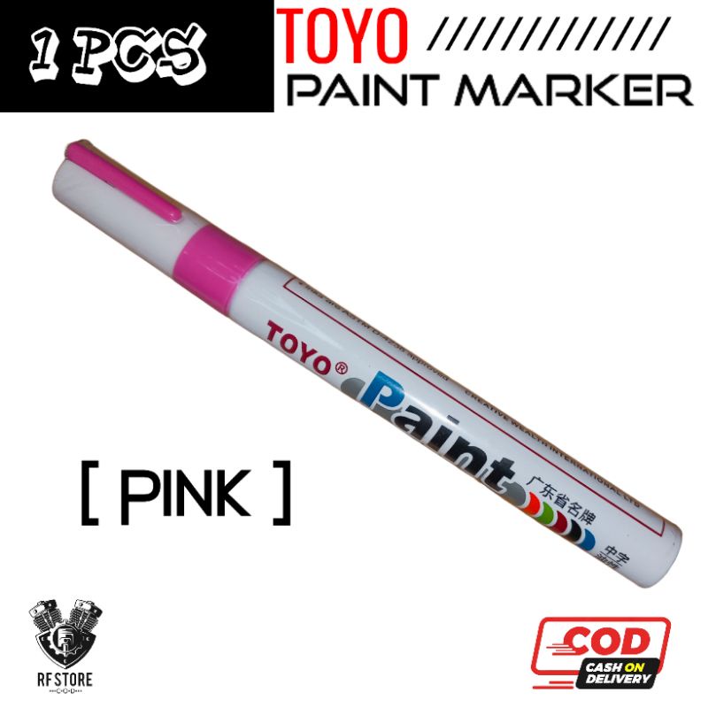 

Spidol permanen Toyo paint marker/ Warna pink/ 1 pcs/ Spidol serbaguna/ Spidol ban/ RF Store