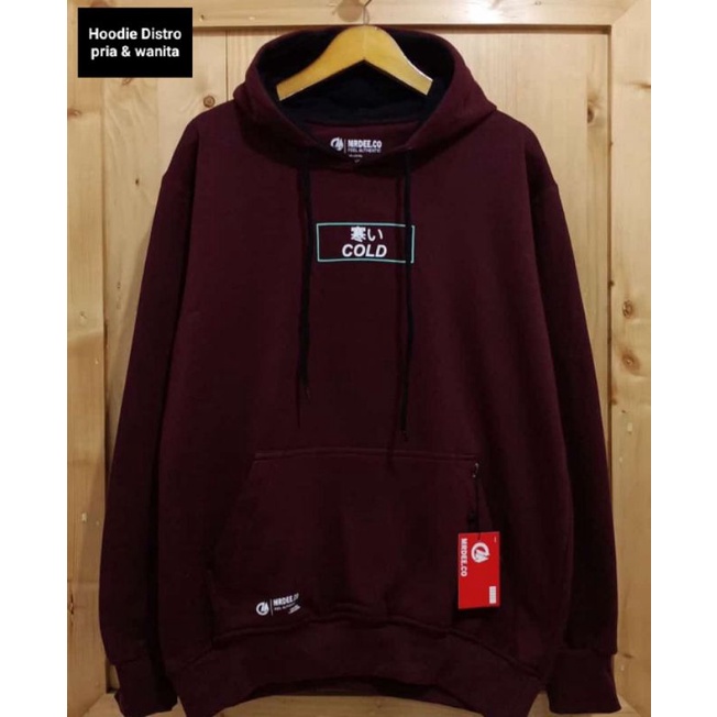 Sweater Hoodie Pria Distro Original Mrdee.co Premium Merah Marun Motif Jepang Style Bahan Fleece Teb