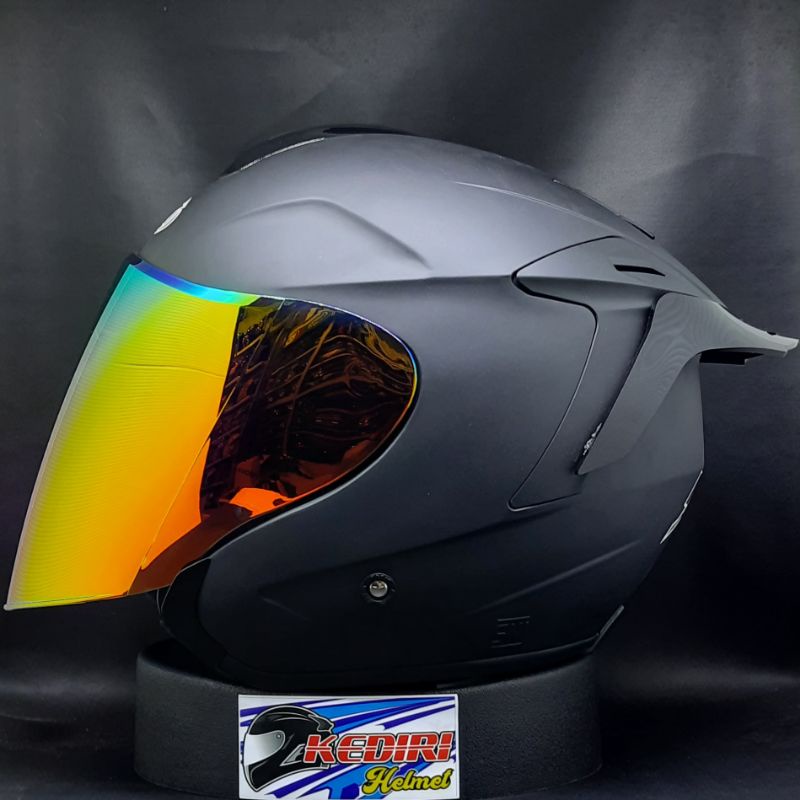 Helm INK DYNAMIC solid polos original putih hitam glossy dop gunmet paket ganteng-Paket doff red