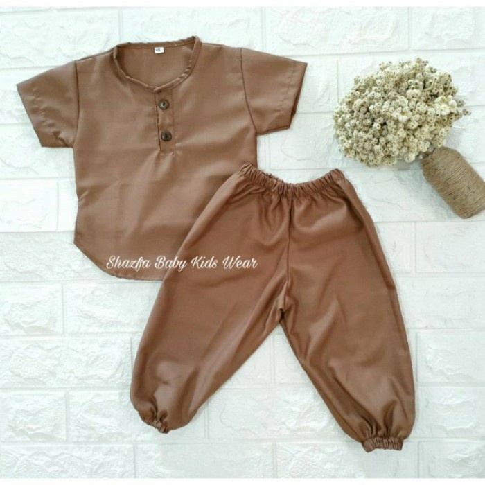 SALE setelan baju koko anak bayi laki newborn gamis koko joger bayi cowok - Biru Tosca, XS
