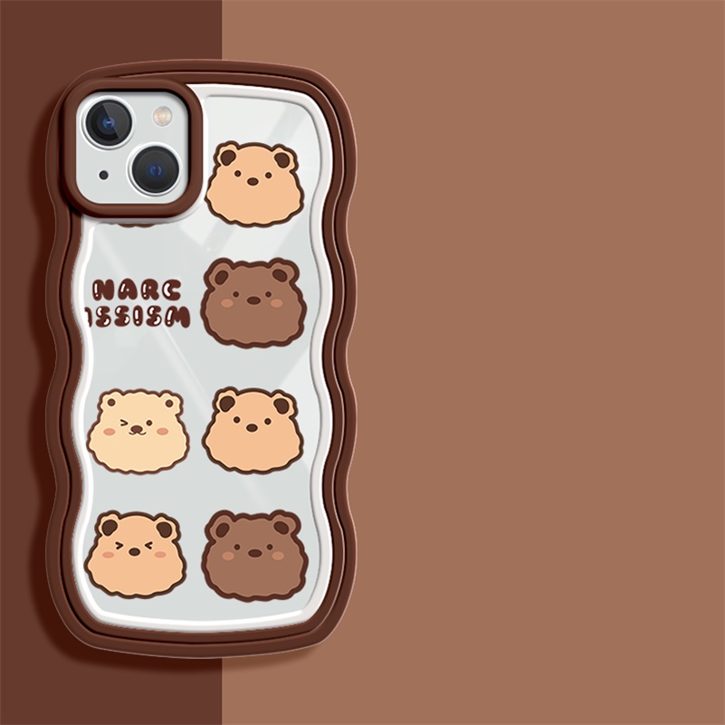 Soft Case Silikon Transparan Motif Kartun Brown Bear Untuk iPhone 14 13 12 11 Pro Max X Xr Xs Max 8 7 6 6s Plus