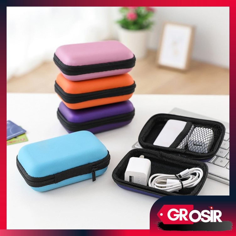 Grosir- 589 Dompet Headset Travel Case / Tempat Headset / Earphone Case Mini Charge / Kotak Headset