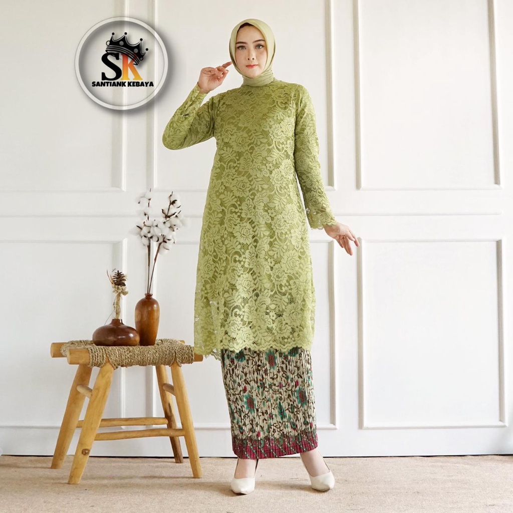 Kebaya Tunik Brokat Stelan Kebaya Modern Kebaya Wisuda Baju Kondangan Wanita Set Kebaya Tunik Terbaru