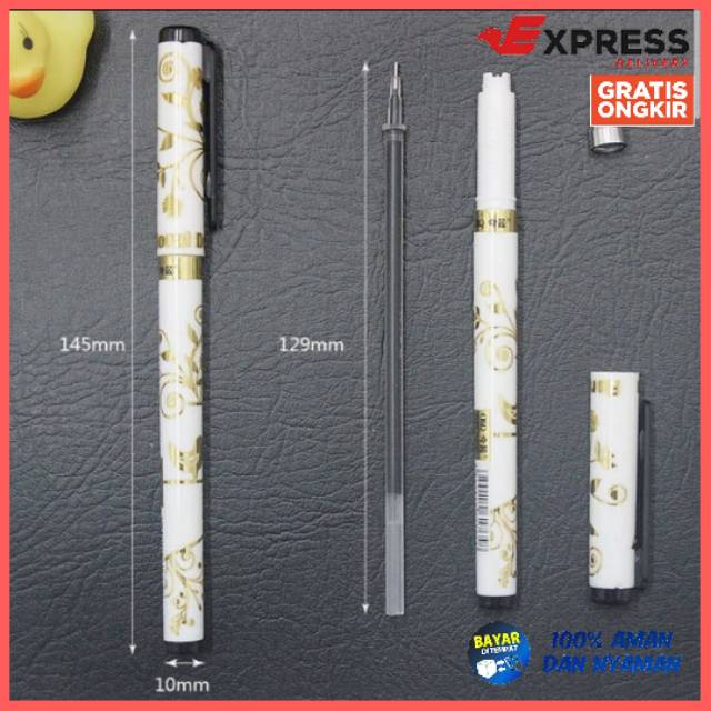 

Bolpoin Pulpen Rollerball Tinta Gel 0.5mm GP-765 Flora Gold