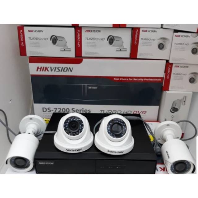 PAKET CCTV HIKVISION 8CH 4 CAMERA 2MP FULL HD GARANSI RESMI