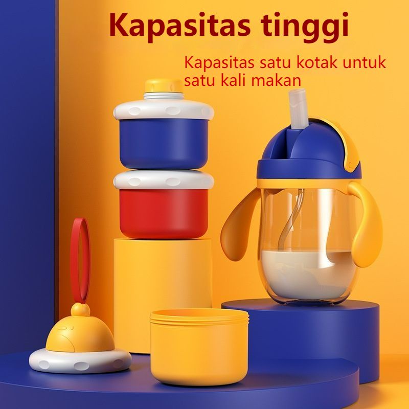 Mengupgrade Wadah Tempat Susu Bubuk Bayi Travelling/ Tempat Susu Bubuk Dispenser Kontainer 3Tingkat Milk Powder Container